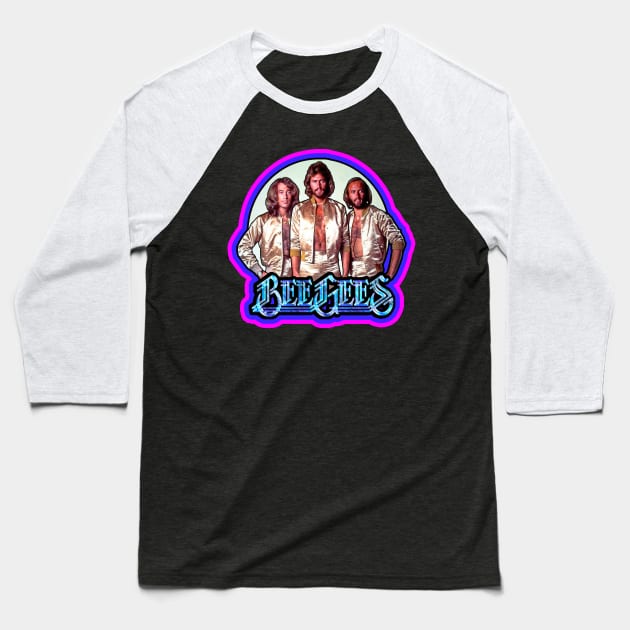 70's Classic Bee Gees Custom Art Baseball T-Shirt by Niko Neon